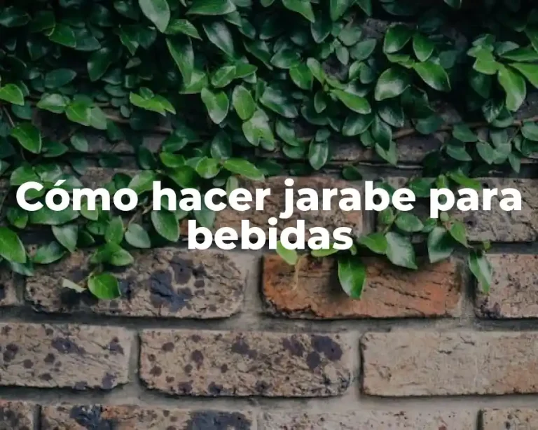 Cómo hacer jarabe para bebidas