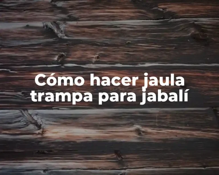 Cómo hacer jaula trampa para jabalí