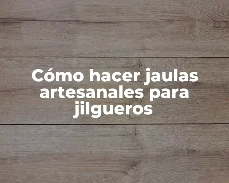 Cómo hacer jaulas artesanales para jilgueros