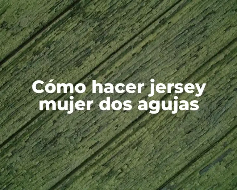 Cómo hacer jersey mujer dos agujas