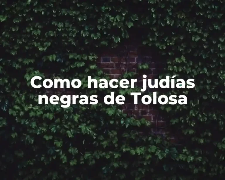 Como hacer judías negras de Tolosa