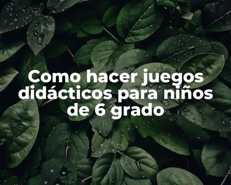 Como hacer juegos didácticos para niños de 6 grado