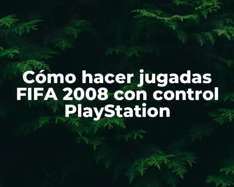 Cómo hacer jugadas FIFA 2008 con control PlayStation