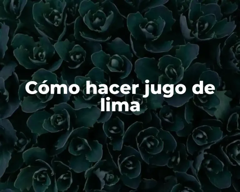 Cómo hacer jugo de lima