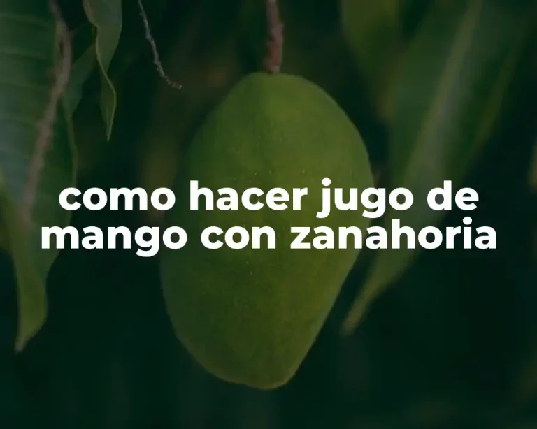 como hacer jugo de mango con zanahoria