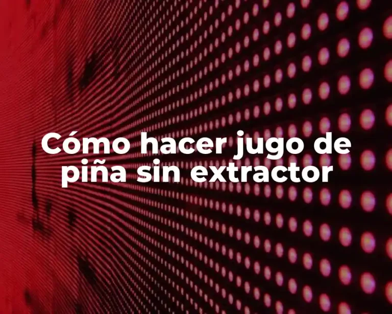 Cómo hacer jugo de piña sin extractor