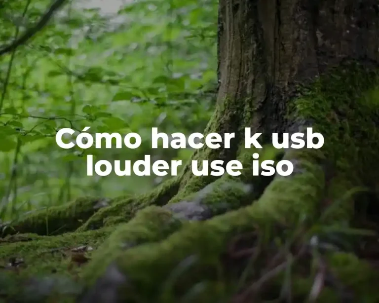 Cómo hacer k usb louder use iso