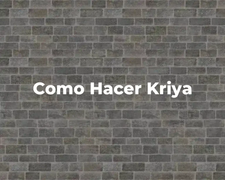 Como Hacer Kriya