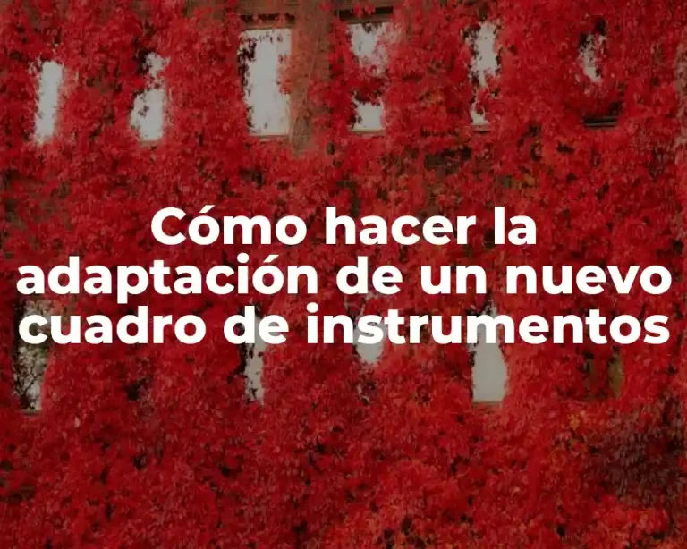 Cómo hacer la adaptación de un nuevo cuadro de instrumentos
