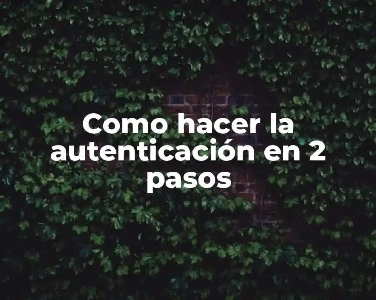 Como hacer la autenticación en 2 pasos