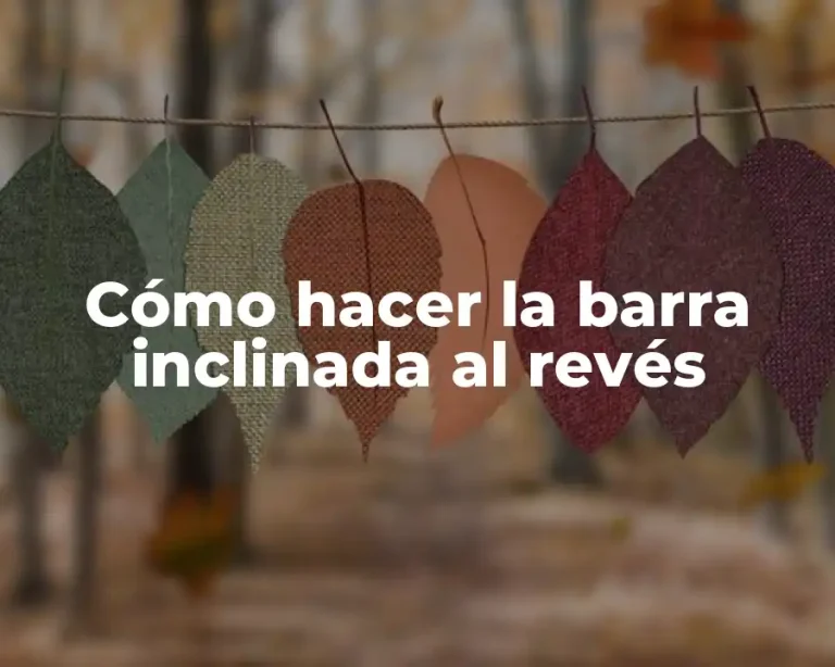 Cómo hacer la barra inclinada al revés