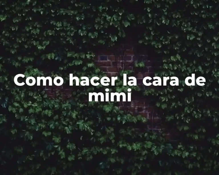 Como hacer la cara de mimi