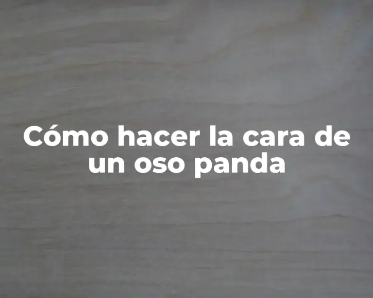 Cómo hacer la cara de un oso panda