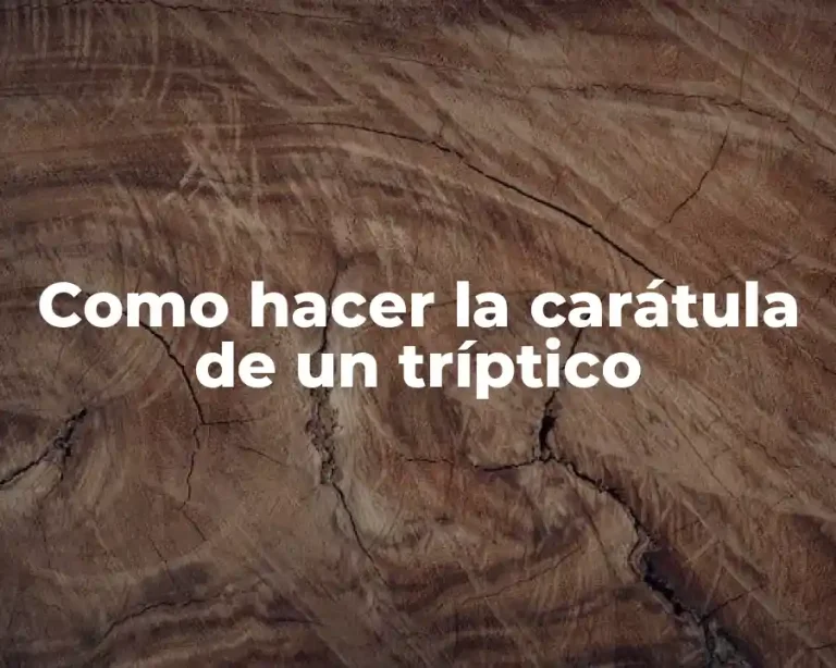 Como hacer la carátula de un tríptico