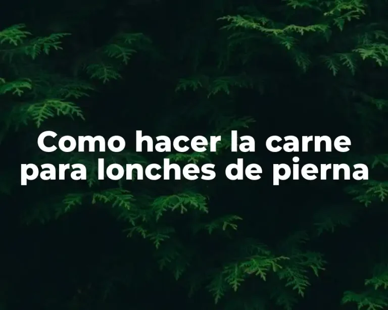 Como hacer la carne para lonches de pierna