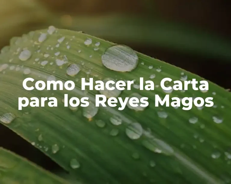 Como Hacer la Carta para los Reyes Magos