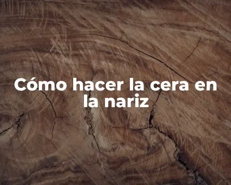 Cómo hacer la cera en la nariz