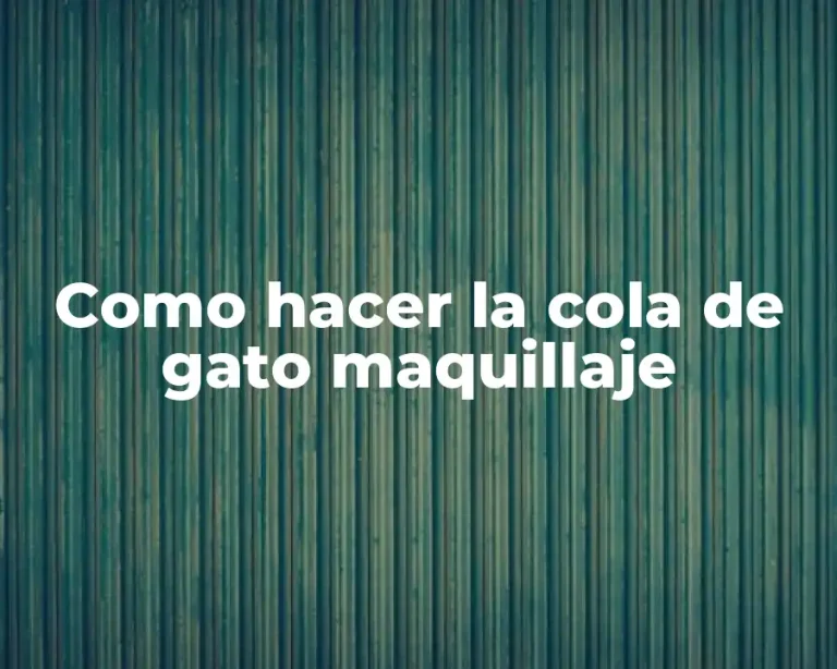 Como hacer la cola de gato maquillaje