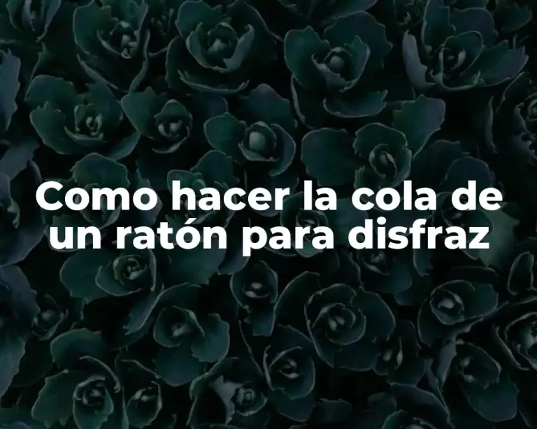 Como hacer la cola de un ratón para disfraz