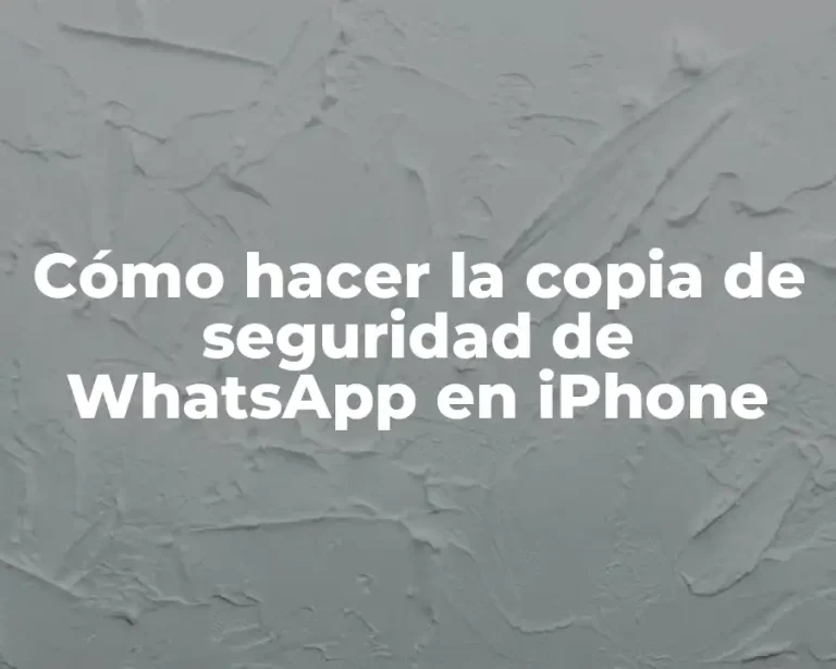 Cómo hacer la copia de seguridad de WhatsApp en iPhone