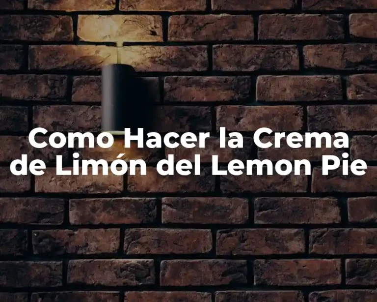 Como Hacer la Crema de Limón del Lemon Pie