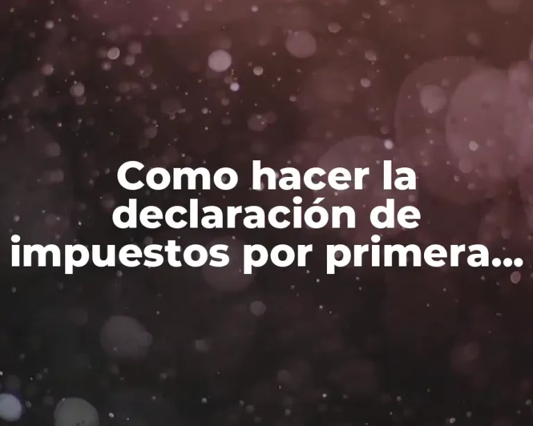 Como hacer la declaración de impuestos por primera vez