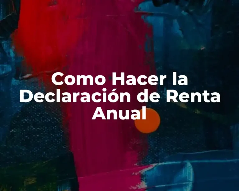 Como Hacer la Declaración de Renta Anual