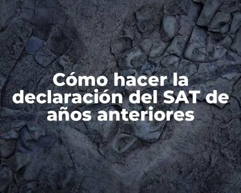 Cómo hacer la declaración del SAT de años anteriores