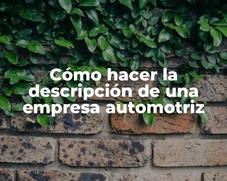 Cómo hacer la descripción de una empresa automotriz