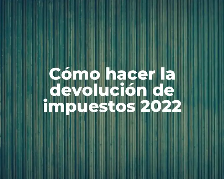 Cómo hacer la devolución de impuestos 2022