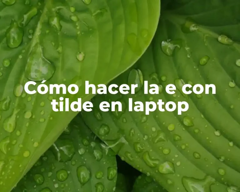 Cómo hacer la e con tilde en laptop