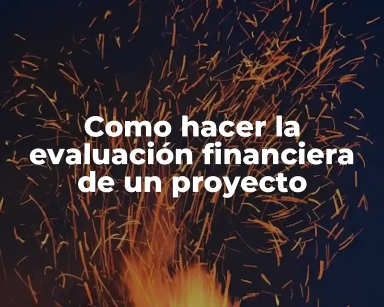 Como hacer la evaluación financiera de un proyecto