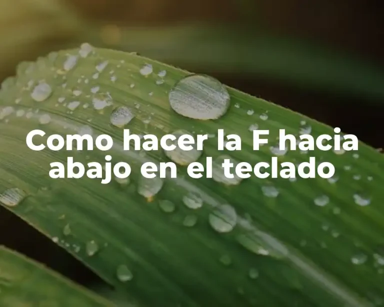 Como hacer la F hacia abajo en el teclado