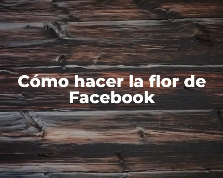 Cómo hacer la flor de Facebook