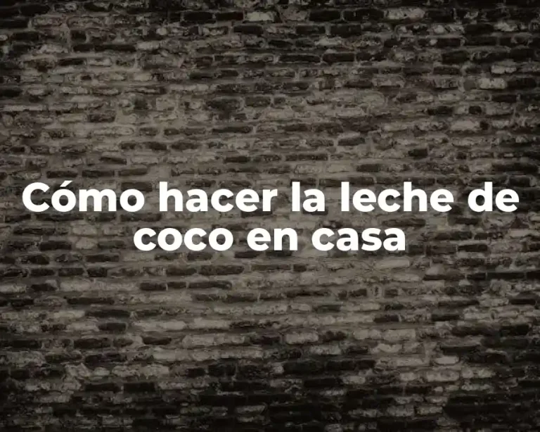 Cómo hacer la leche de coco en casa