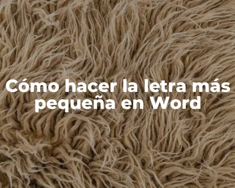 Cómo hacer la letra más pequeña en Word