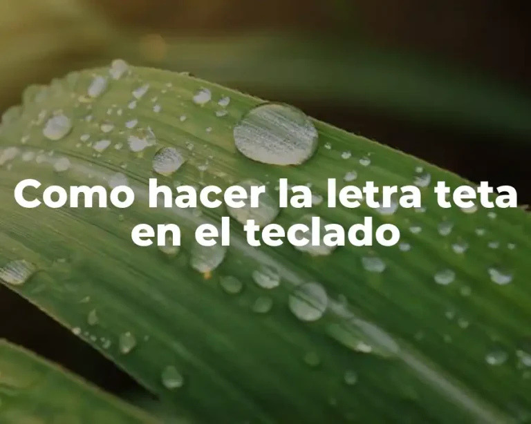 Como hacer la letra teta en el teclado
