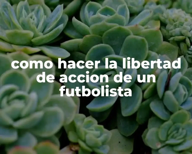 como hacer la libertad de accion de un futbolista