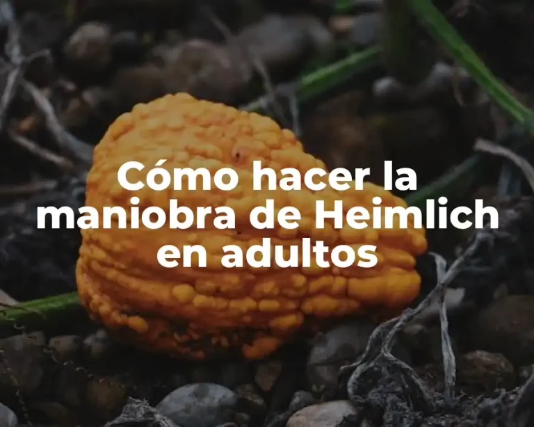 Cómo hacer la maniobra de Heimlich en adultos
