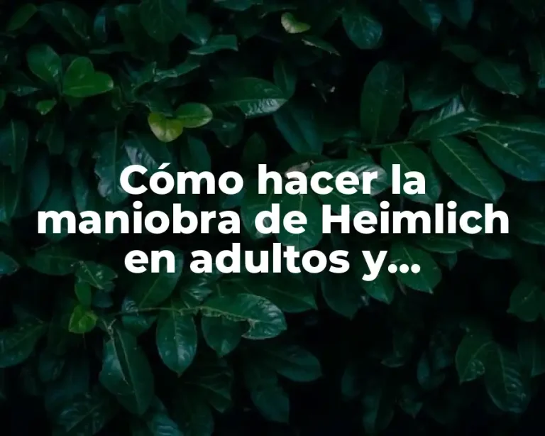 Cómo hacer la maniobra de Heimlich en adultos y embarazadas