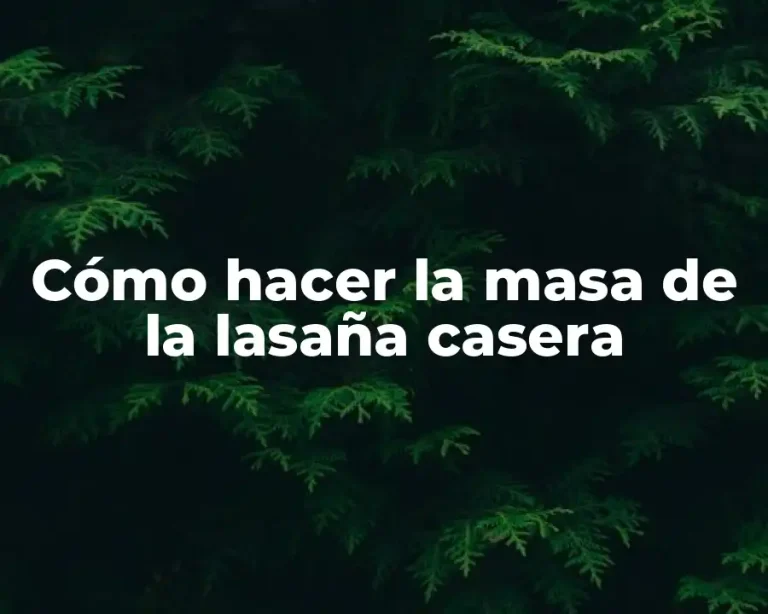 Cómo hacer la masa de la lasaña casera