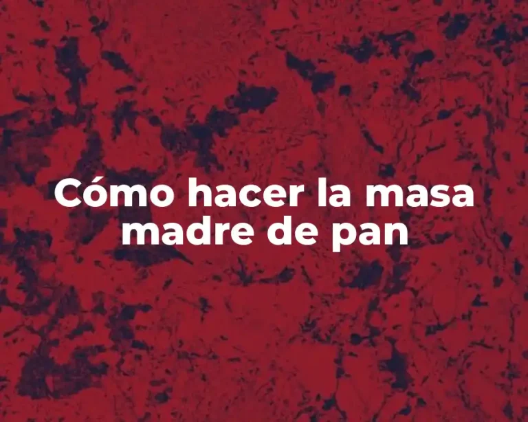 Cómo hacer la masa madre de pan