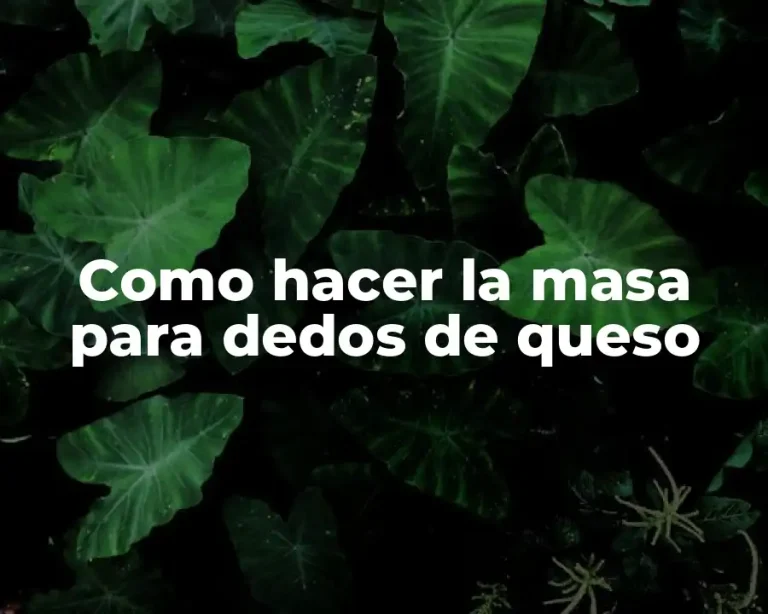 Como hacer la masa para dedos de queso
