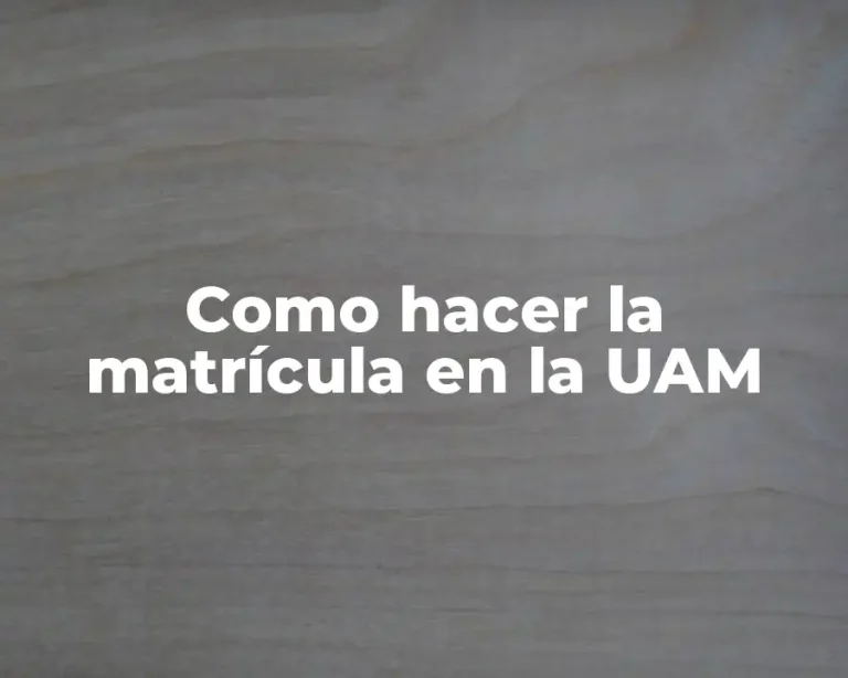 Como hacer la matrícula en la UAM