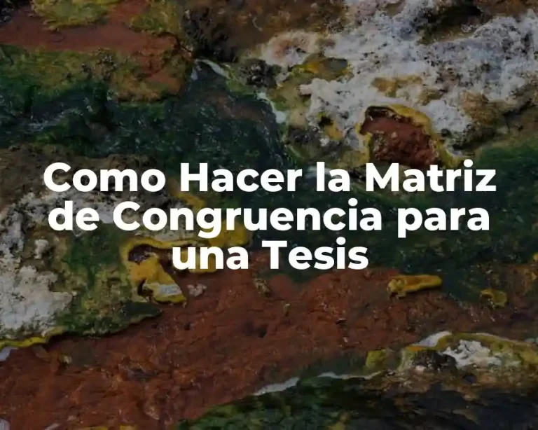 Como Hacer la Matriz de Congruencia para una Tesis