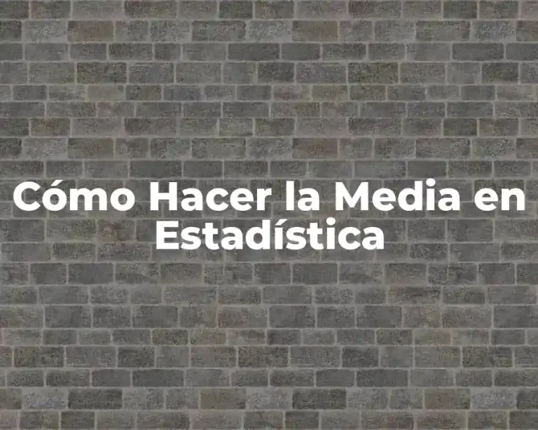 Cómo Hacer la Media en Estadística