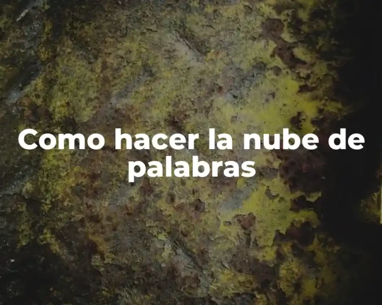 Como hacer la nube de palabras