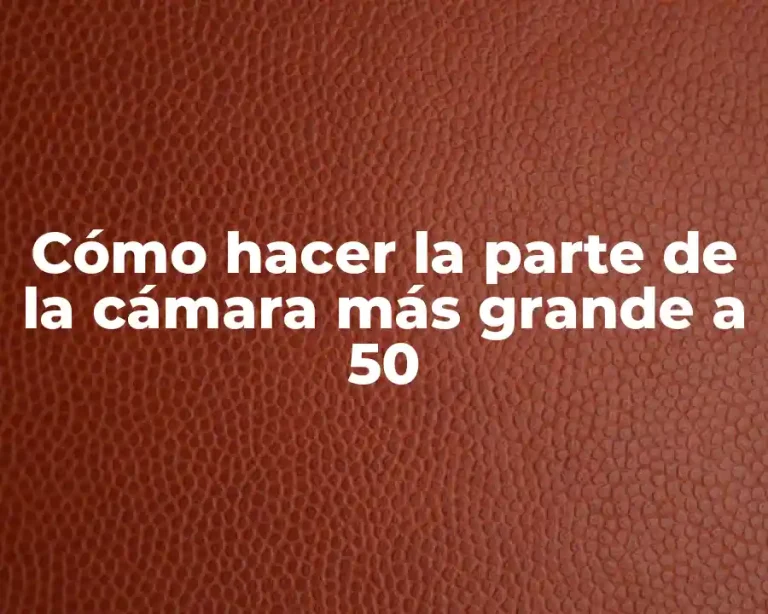 Cómo hacer la parte de la cámara más grande a 50