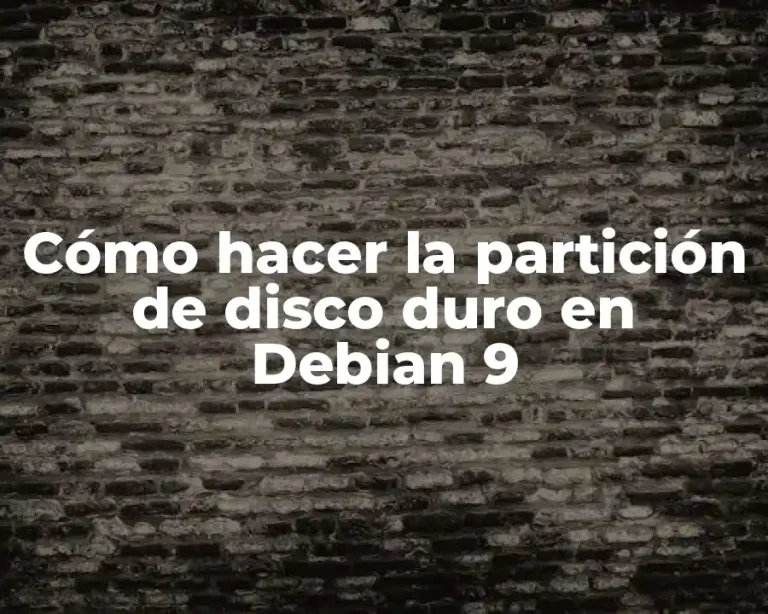 Cómo hacer la partición de disco duro en Debian 9