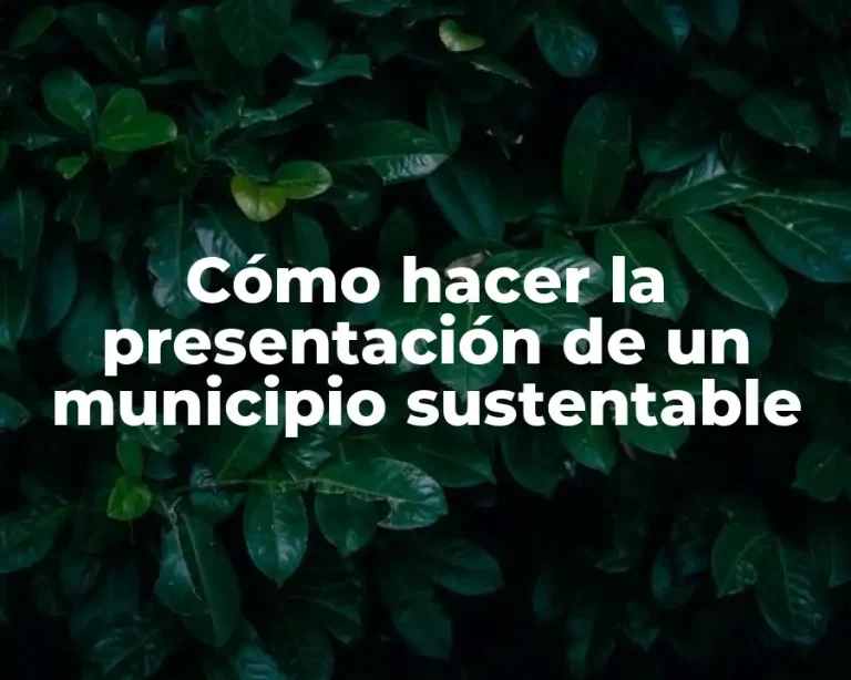 Cómo hacer la presentación de un municipio sustentable